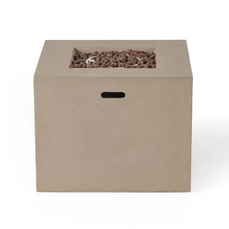 Outdoor Patio Square Gas Burning Concrete Fire Pit 40,000 BTU by HouseOfZazla