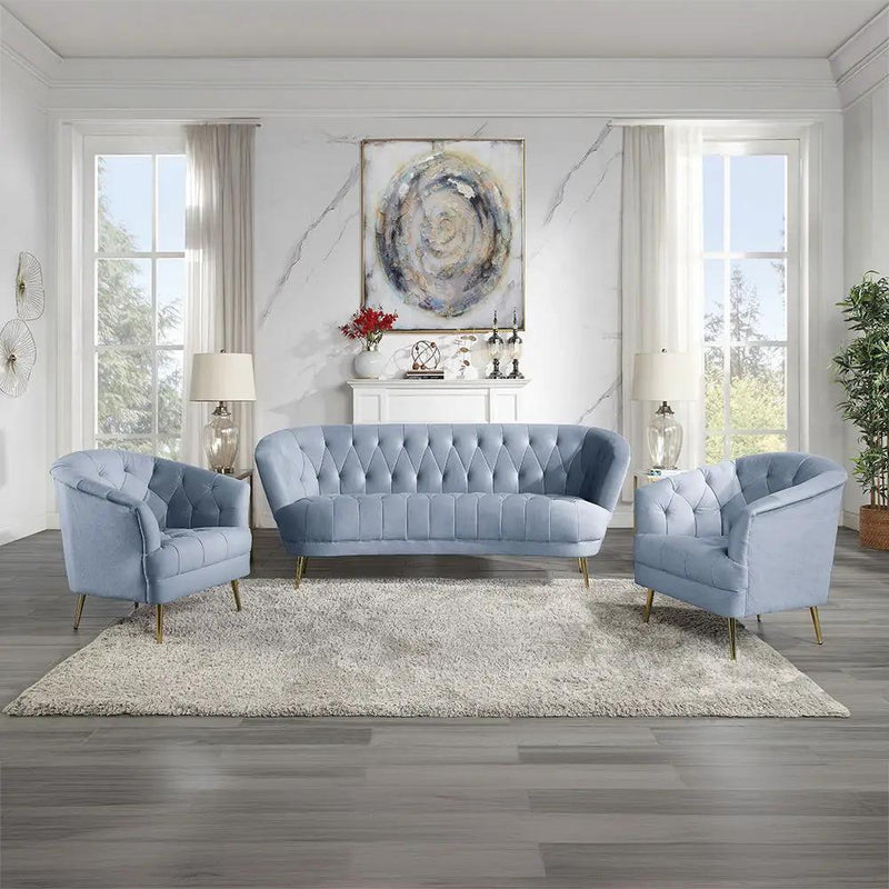 Bayram - Chair - Light Gray Velvet by Unique Piece Furniture