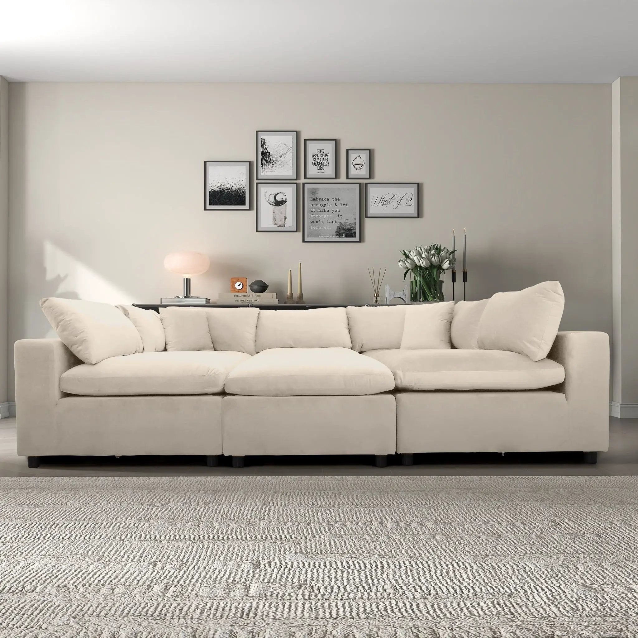 Hayward - Modular Sectional Sofa - Ivory by HouseOfZazla