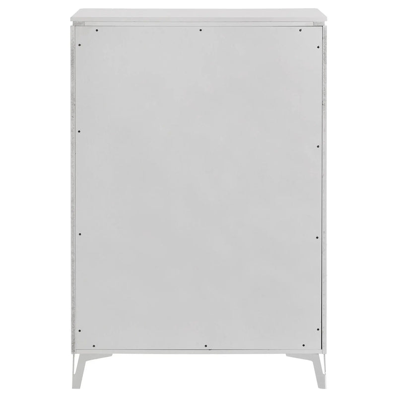 Cassia 5-drawer Bedroom Chest of Drawers White High Gloss by Unique Piece Furniture