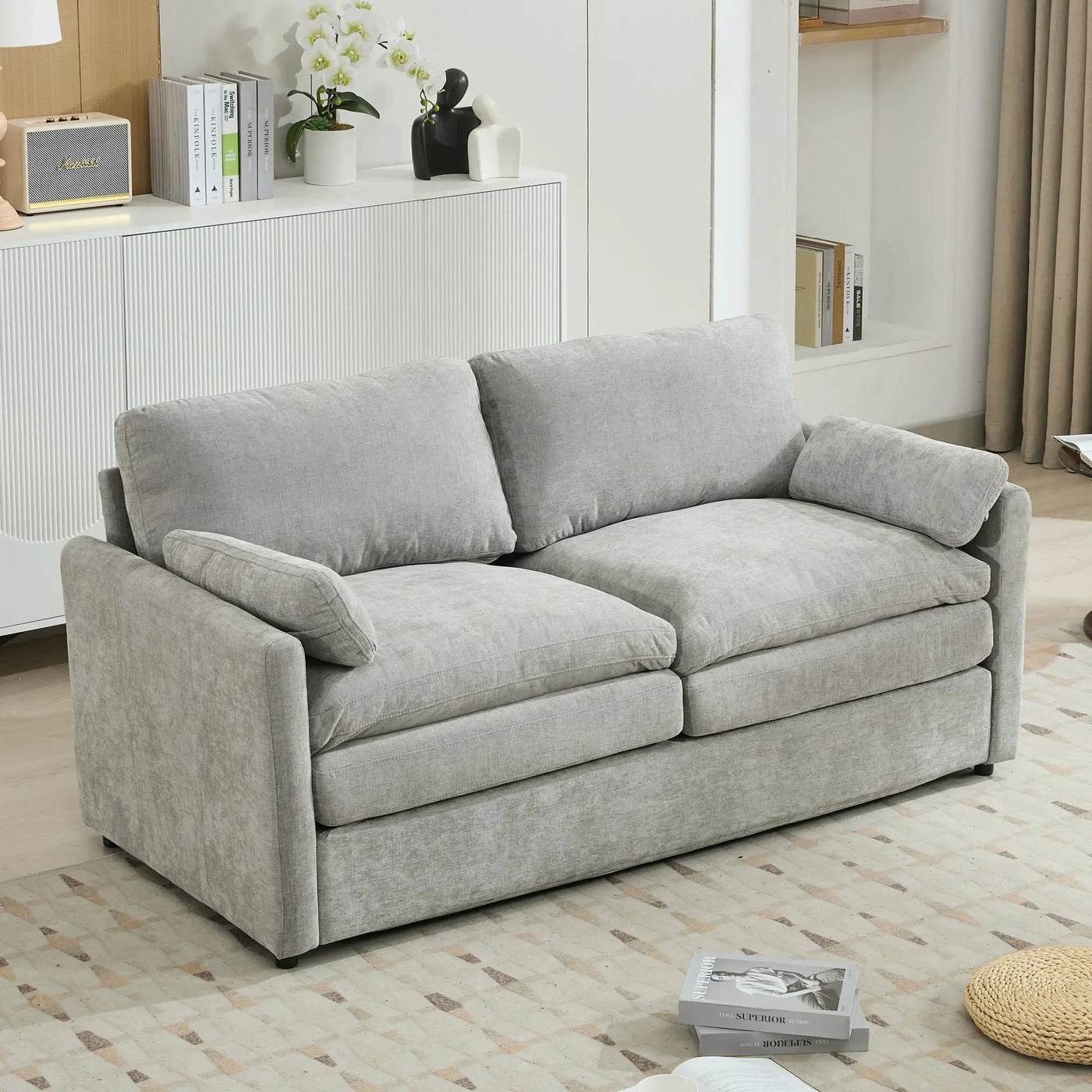Cozy Upholstered Cushion Loveseat Sofa For Living Room by HouseOfZazla