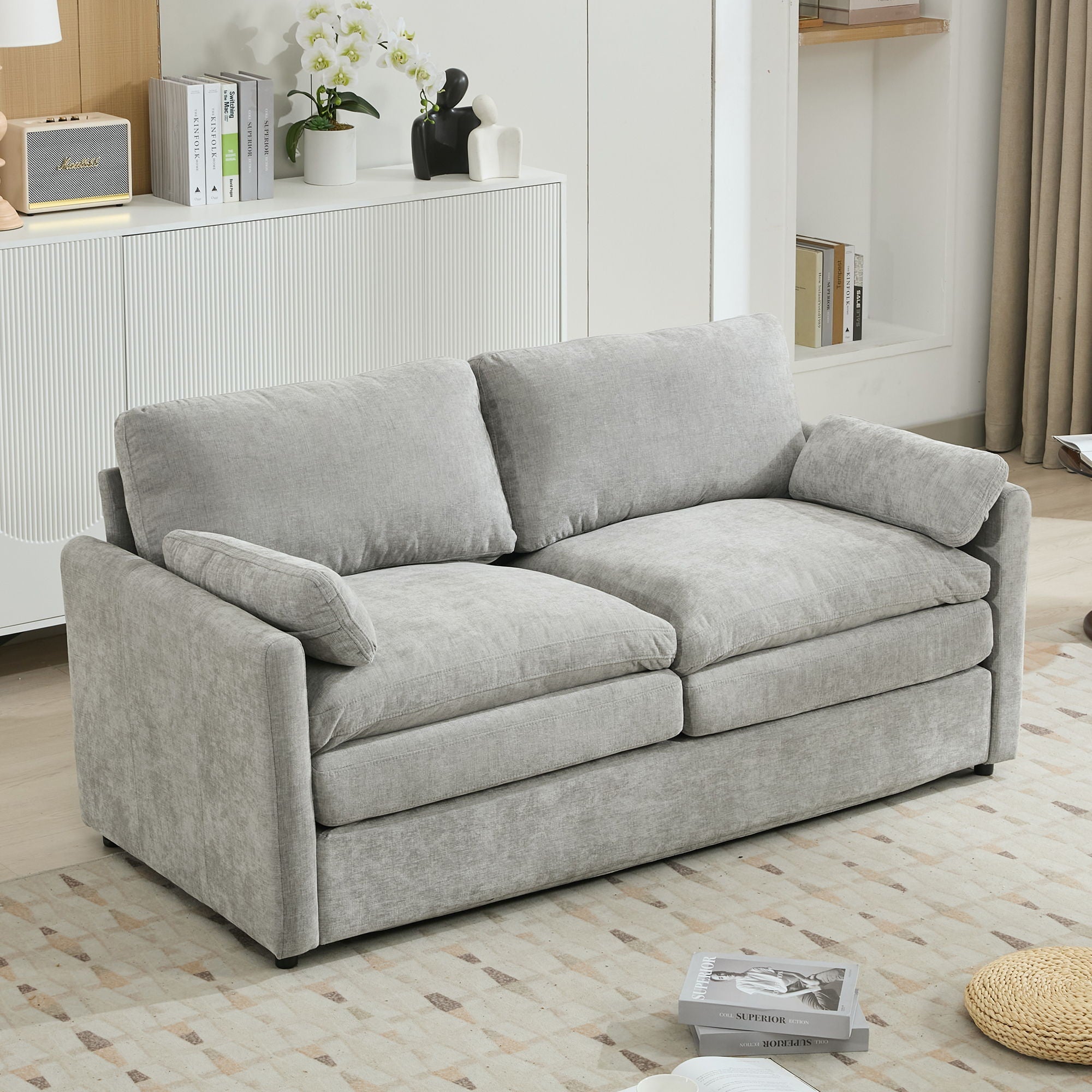 Cozy Upholstered Cushion Loveseat Sofa For Living Room by HouseOfZazla