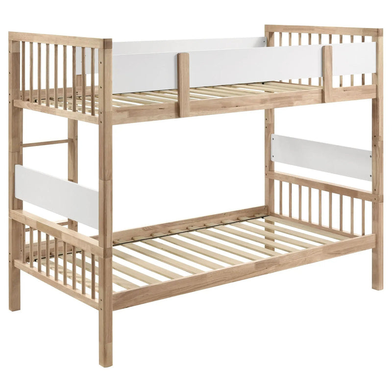 Dakota Wood Twin Over Twin Bunk Bed Natural by Unique Piece Furniture