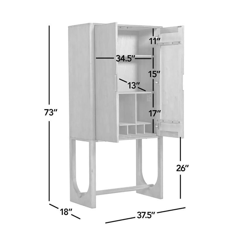 Nolan - Bar Cabinet With Wine Storage - Brown by HouseOfZazla
