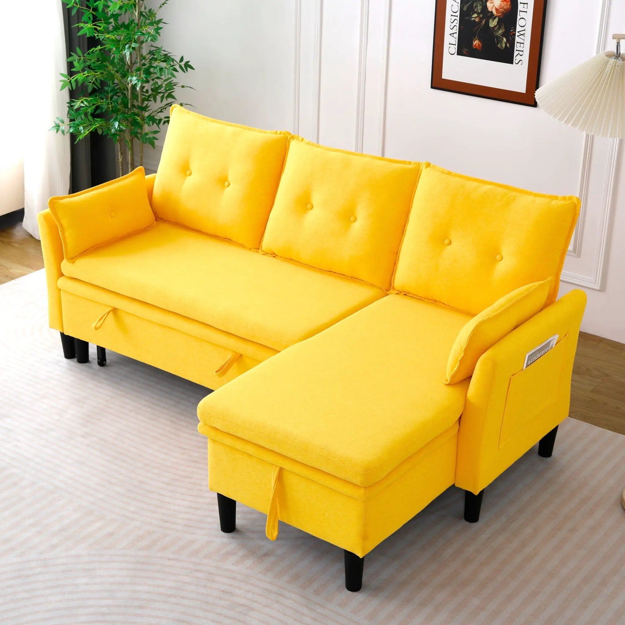 L-Shaped Reversible Chaise Sectional Sofa With Storage by HouseOfZazla