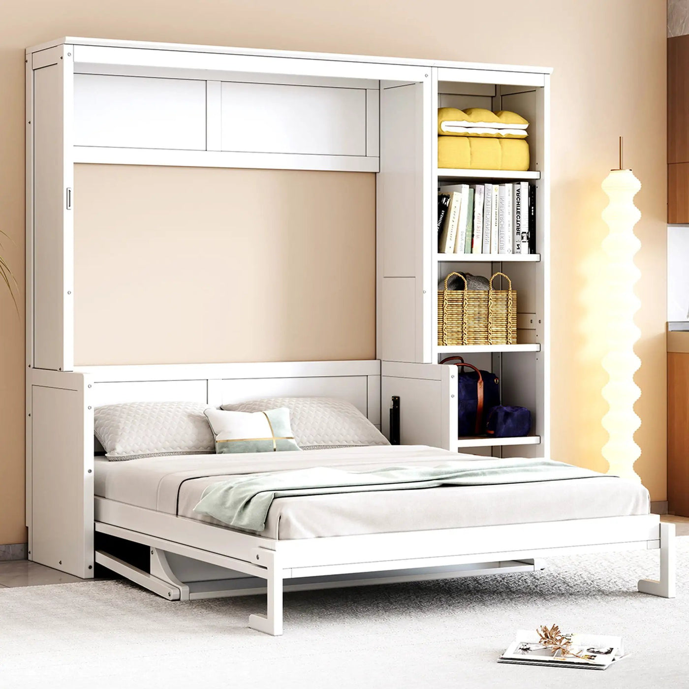 Sturdy Murphy Bed With Desk And Bookshelf by HouseOfZazla