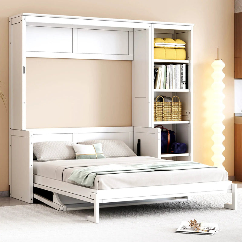 Sturdy Murphy Bed With Desk And Bookshelf by HouseOfZazla