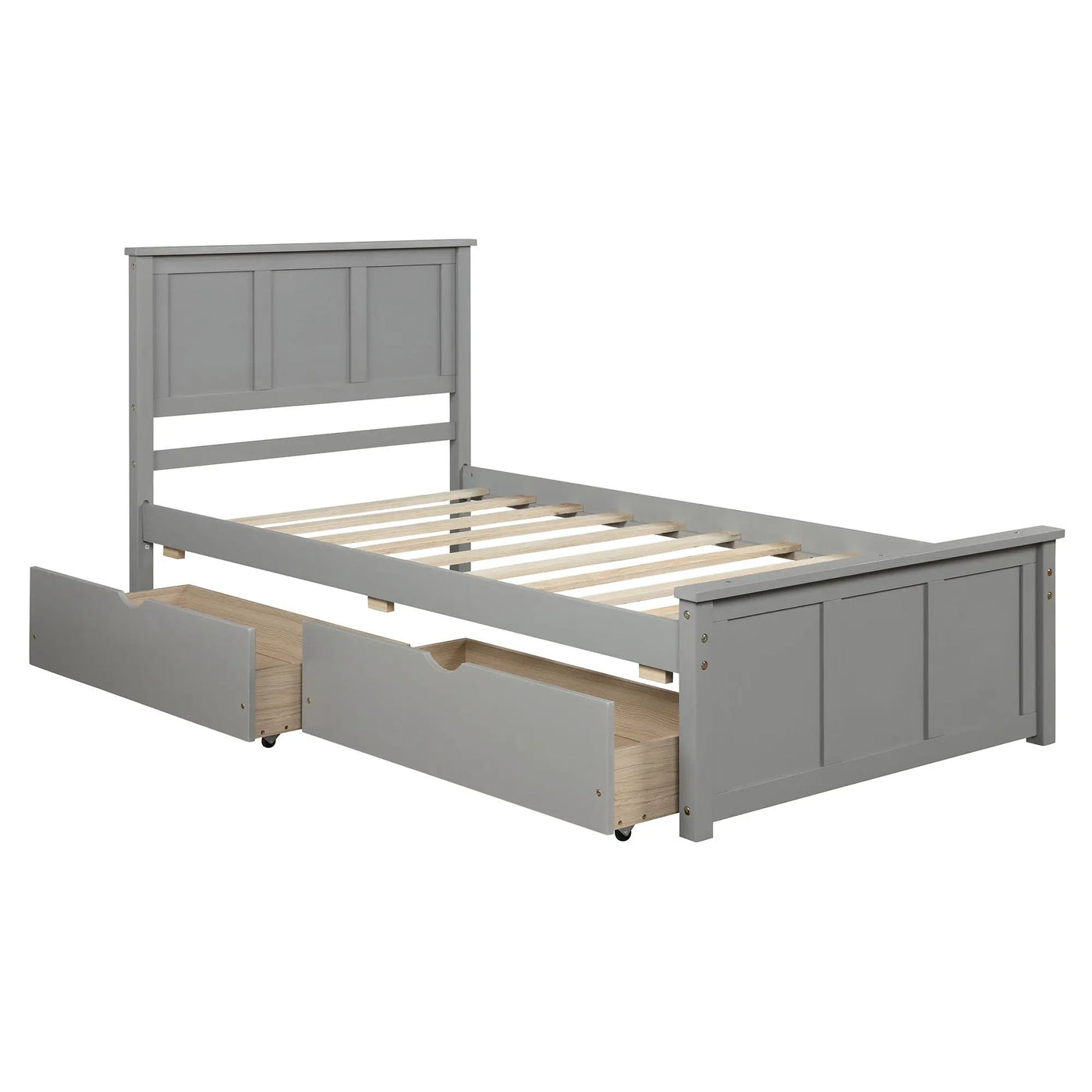 Platform Storage Bed With 2 Wheel Base Drawers by HouseOfZazla