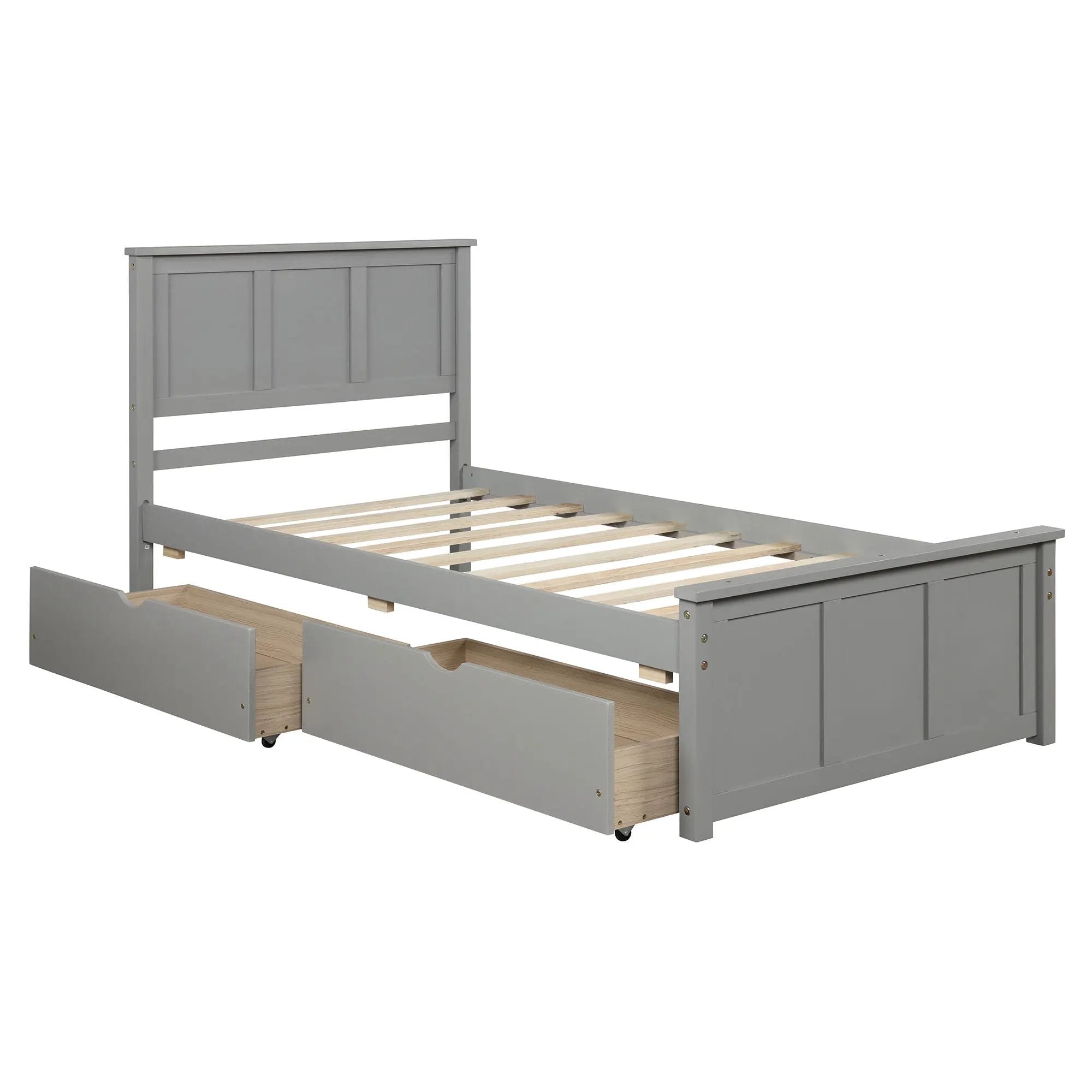 Platform Storage Bed With 2 Wheel Base Drawers by Unique Piece Furniture