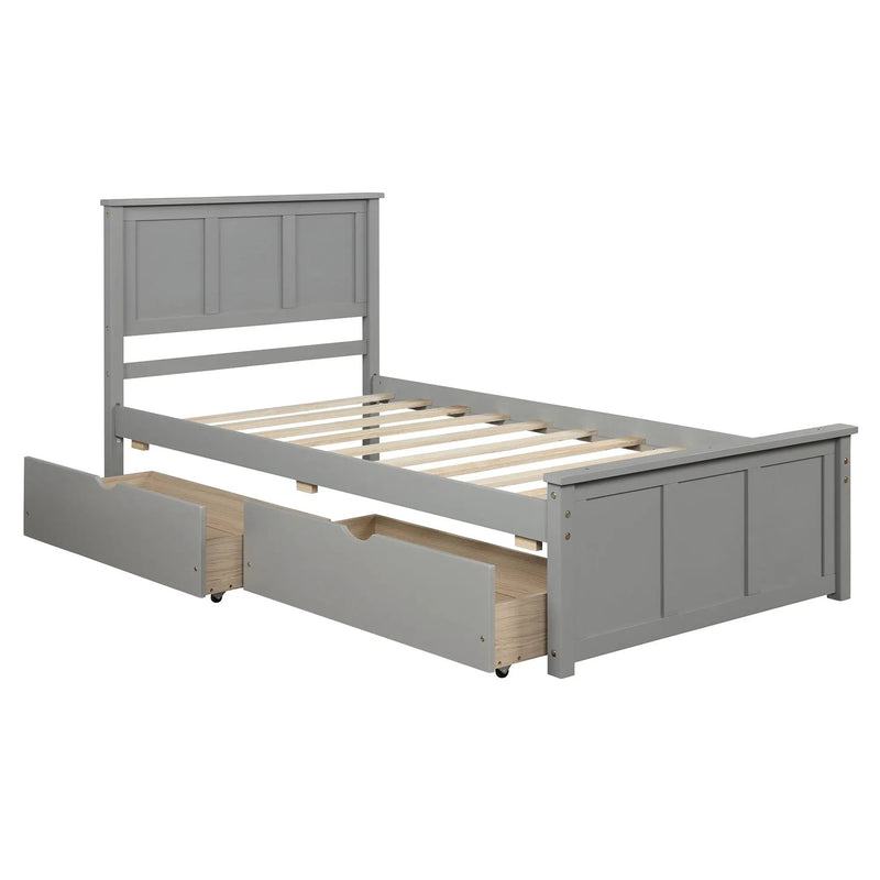 Platform Storage Bed With 2 Wheel Base Drawers by Unique Piece Furniture