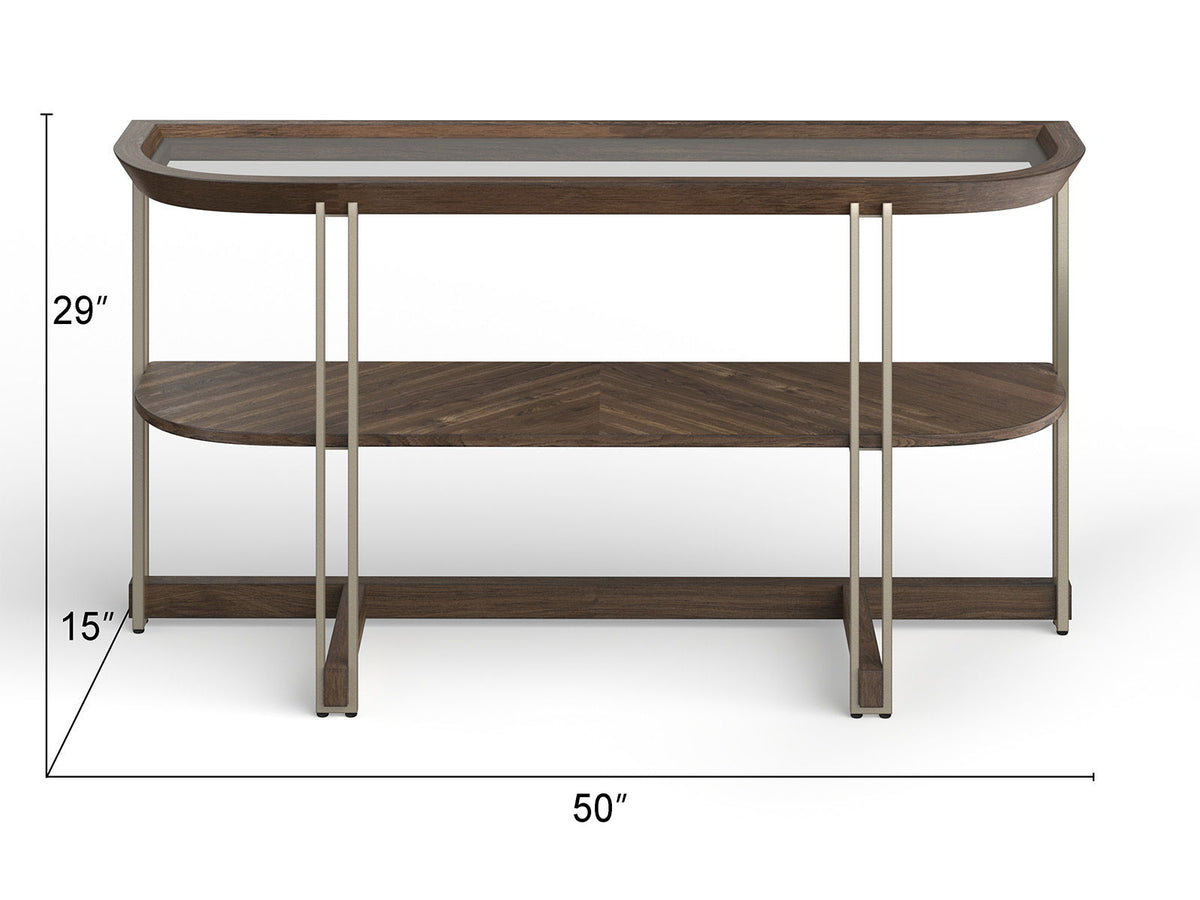 Elora - Demilune Sofa Table - Walnut, photo 2 of 3