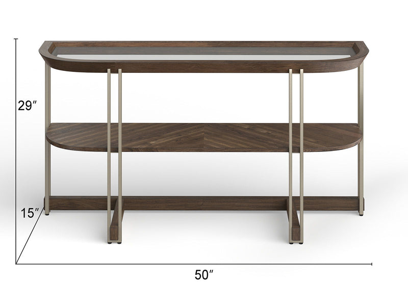 Elora - Demilune Sofa Table - Walnut, photo 2 of 3