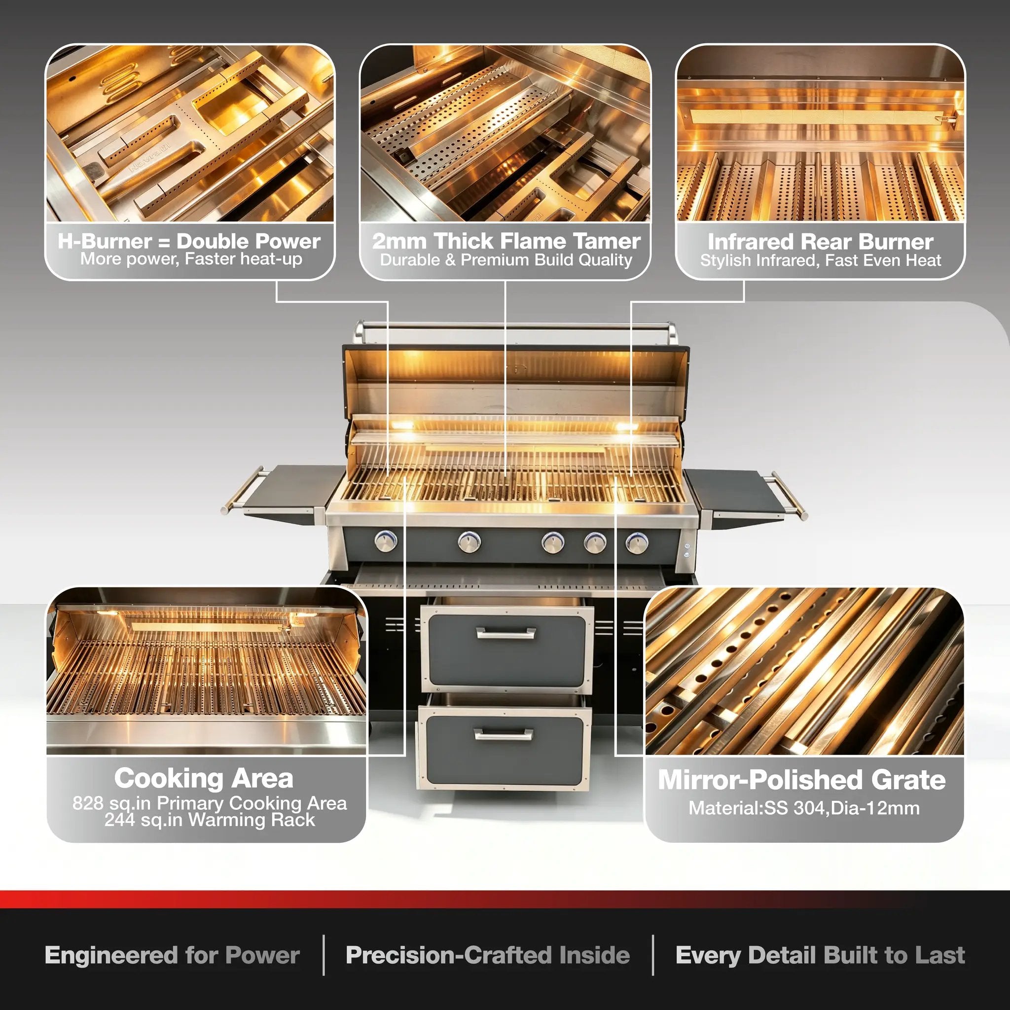 Navratil Premium 49" Stainless Steel Grill by HouseOfZazla
