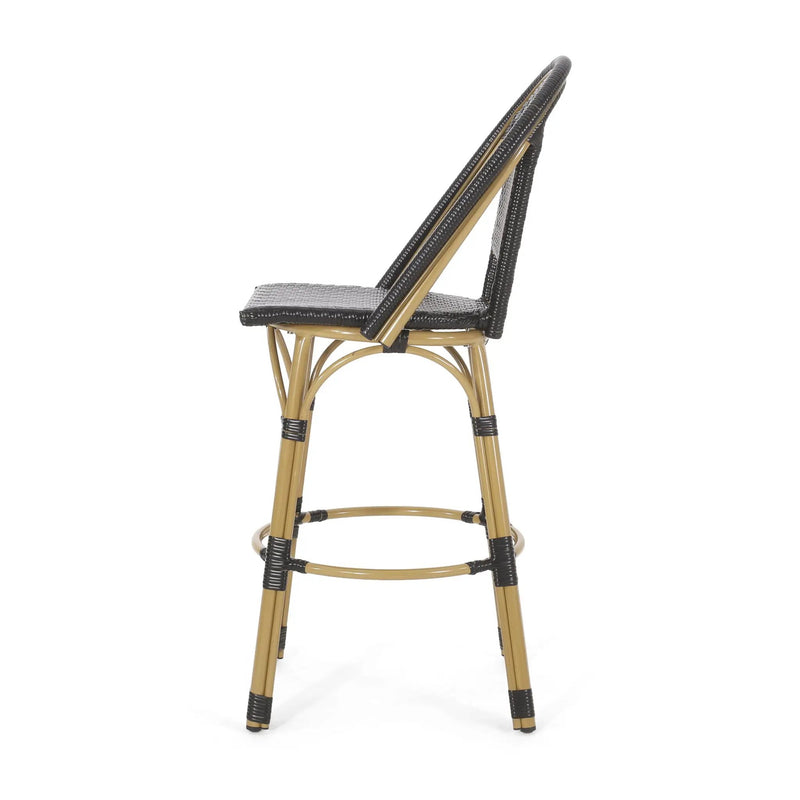 Outdoor Rattan And Aluminum French Barstools (Set of 2) by HouseOfZazla
