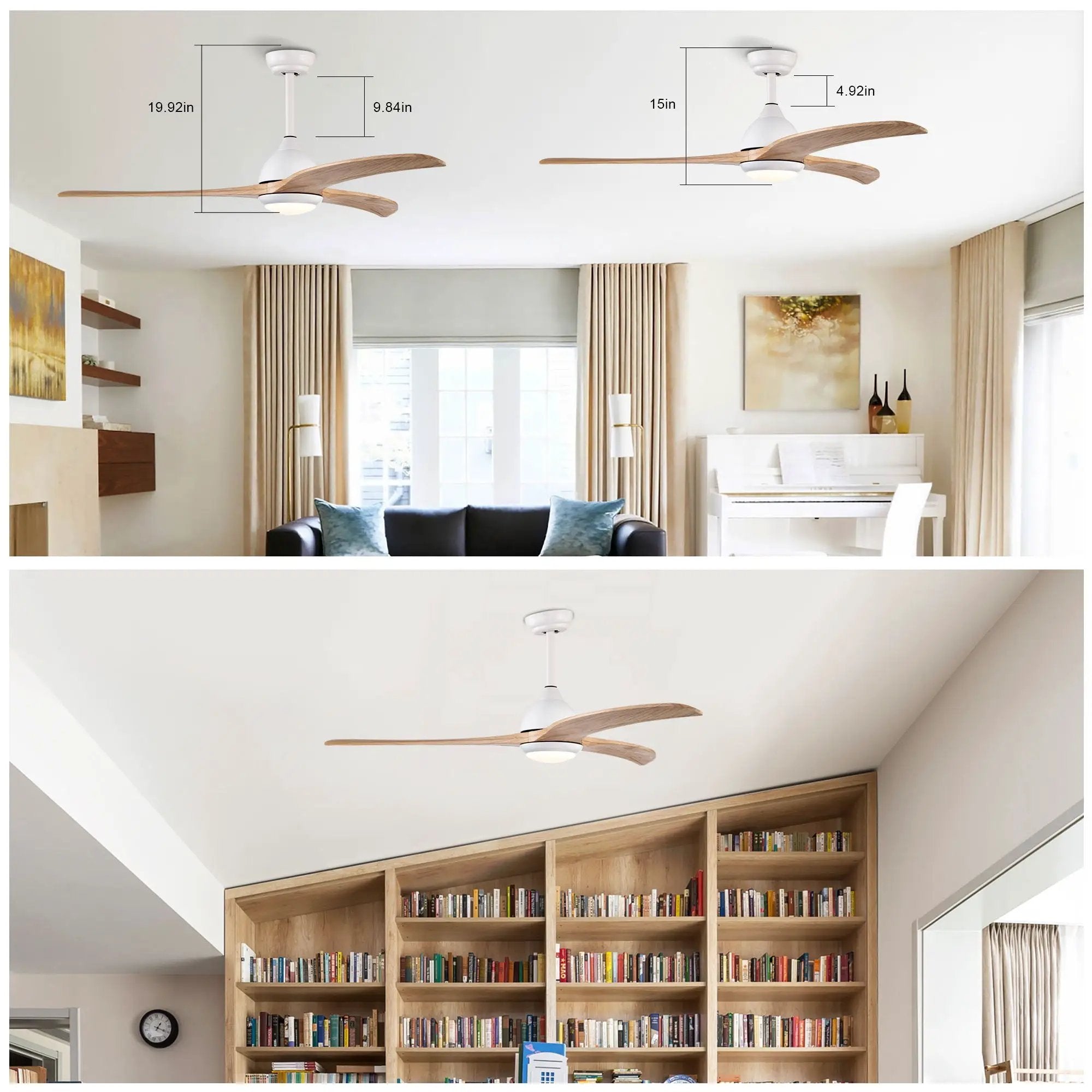 Indoor Outdoor Ceiling Fan With Light With Remote Control, Noiseless Reversible Motor, 6 Speed, 3 Color by HouseOfZazla