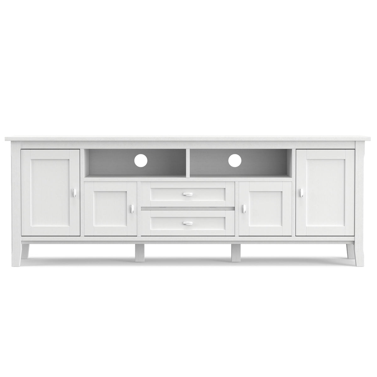 Handcrafted Solid Wood TV Media Stand with Ample Storage - Light Brown or White, photo 3 of 26