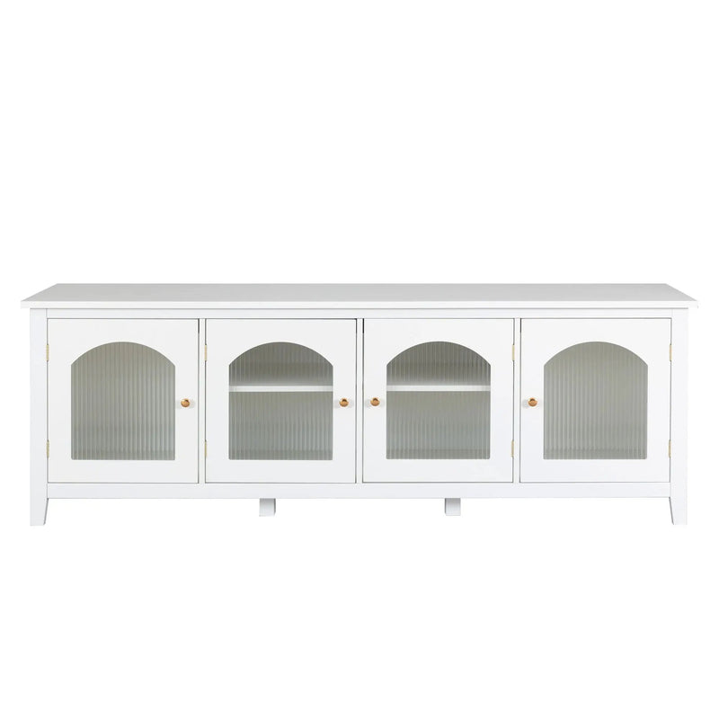 StylishTVcabinet Entertainment CenterTV Stand, TVconsoletable, Media Console, Solidwood Frame, Changhong Glass Door, Metal Handle by Unique Piece Furniture