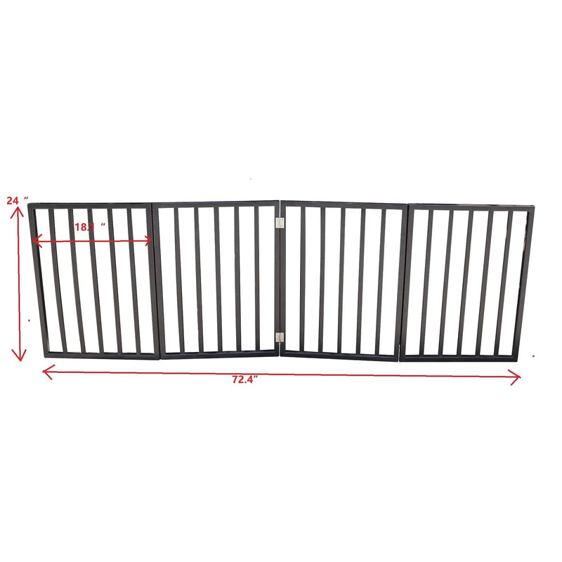 Pet Gate Dog Gate For Doorways, Stairs Or House Freestanding, Folding - Dark Brown by HouseOfZazla