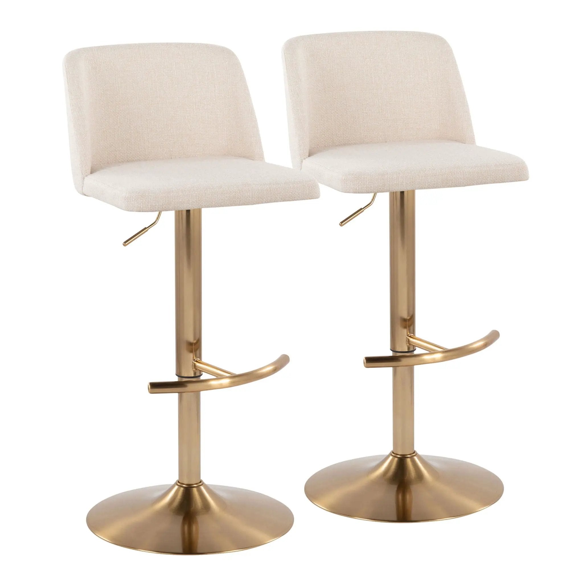 Toriano - Contemporary Adjustable Barstool With Swivel With Rounded T Footrest (Set of 2) by Unique Piece Furniture