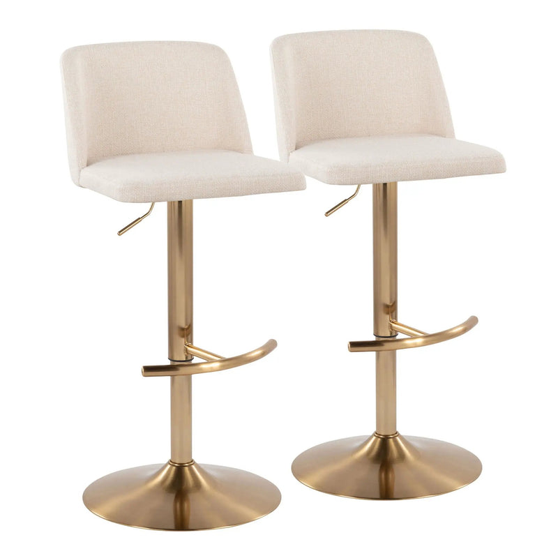 Toriano - Contemporary Adjustable Barstool With Swivel With Rounded T Footrest (Set of 2) by Unique Piece Furniture