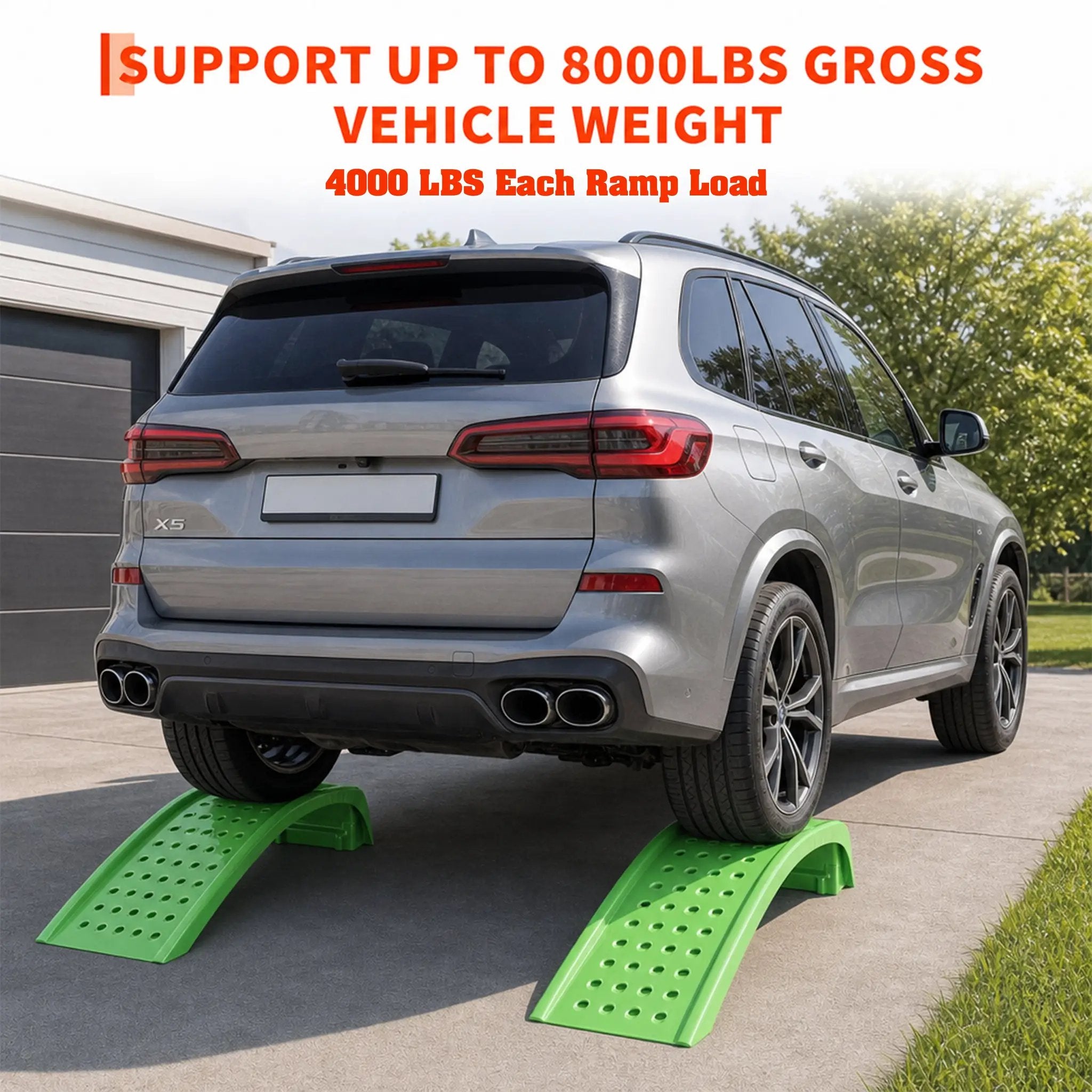 Heavy Duty Solid Steel Car Ramps, 8000 LBS Capacity by HouseOfZazla