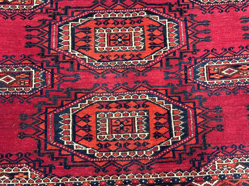 Antique Turkoman Salor Rug, Turkoman Textile, Fine 400 KPSI, Red, Persian Tribal Rug by Jewel Rugs