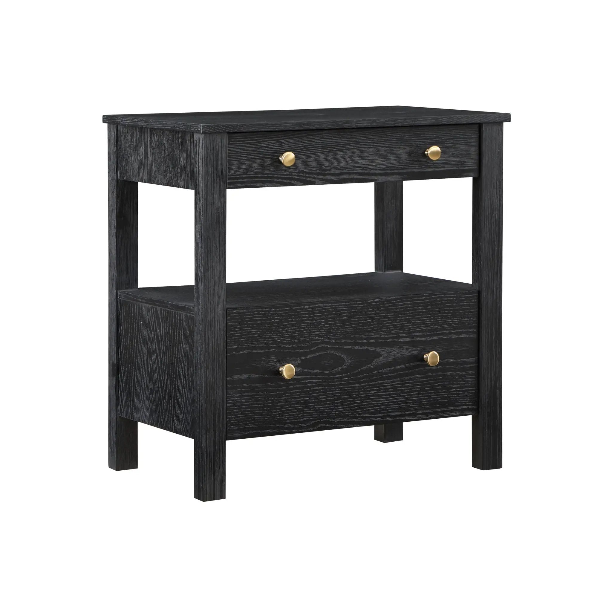 Danielle - 2 Drawer Nightstand - Black by HouseOfZazla
