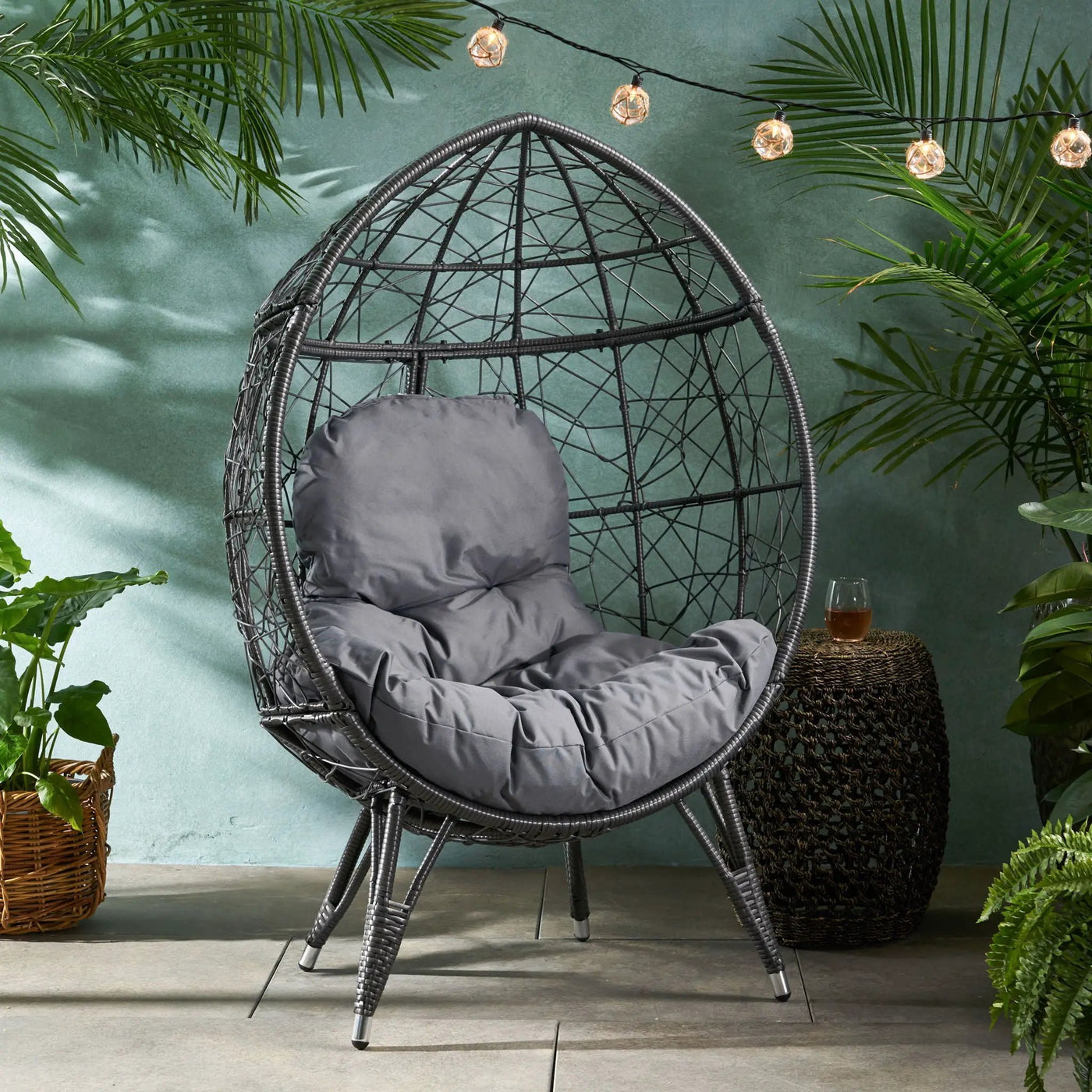 Cosmos - Round Hammered Iron Teardrop Chair by HouseOfZazla