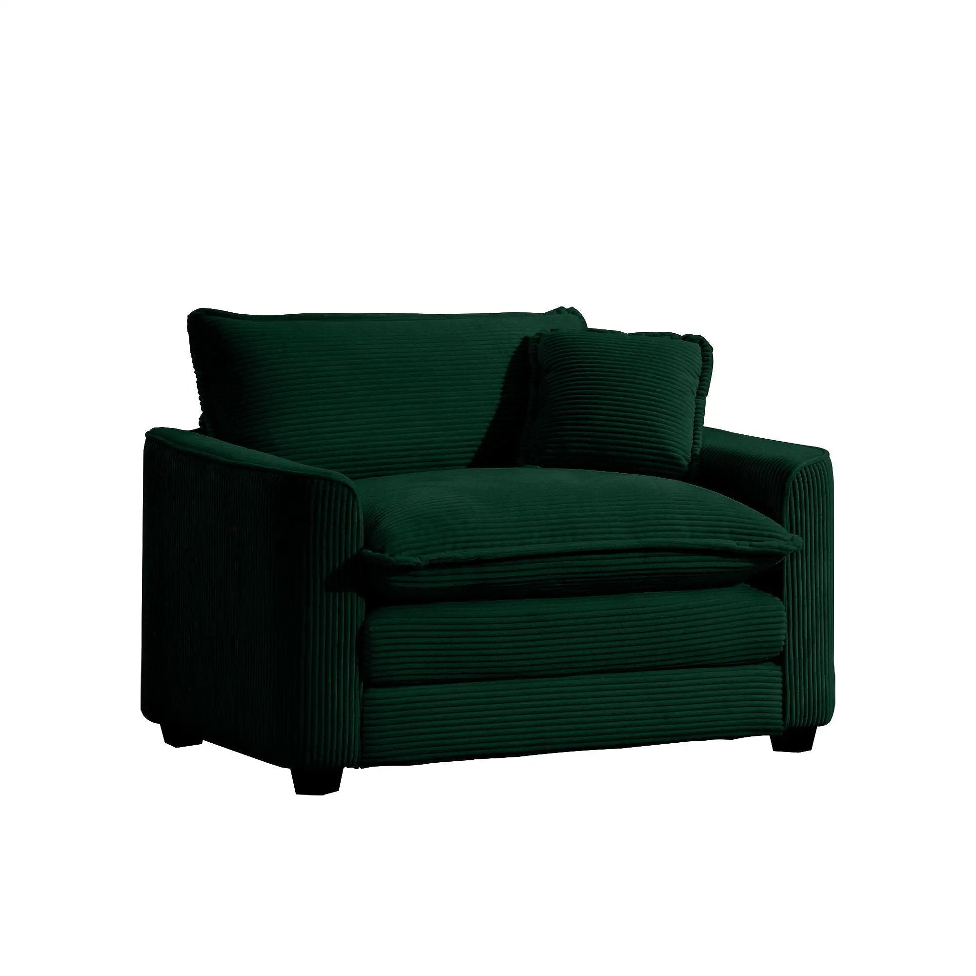 Modern Classic Fabric Single Chair Deep Seat Sofa With Pillow by HouseOfZazla