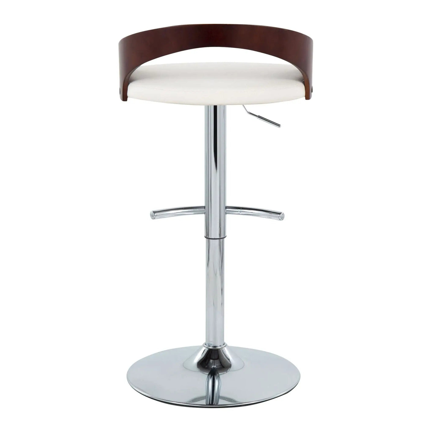 Grotto - Contemporary Adjustable Barstool & Swivel With Rounded T Footrest (Set of 2) by HouseOfZazla