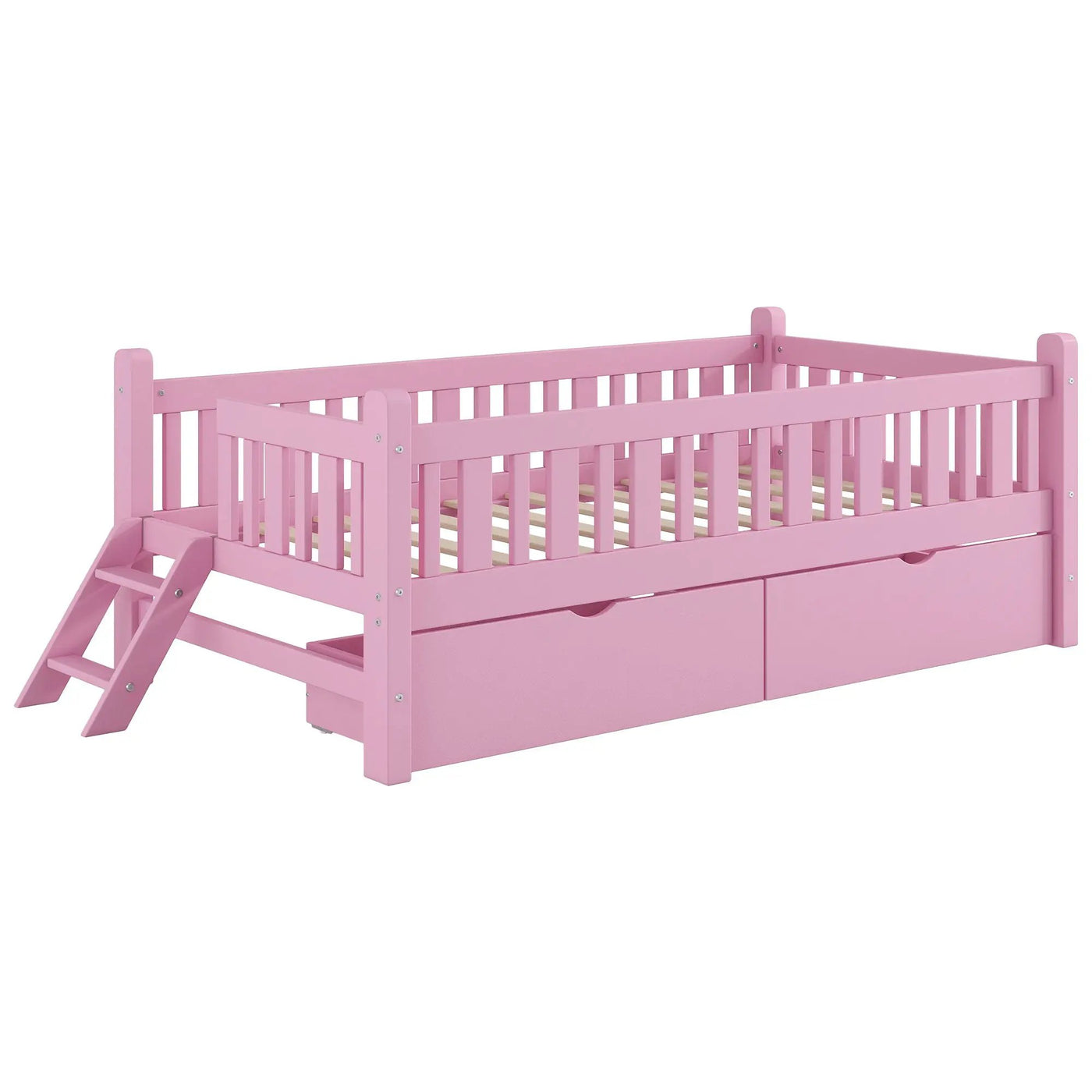 Platform Bed With Guardrail And 2 Drawers by HouseOfZazla