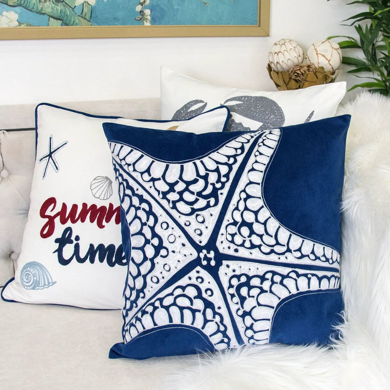 Seastar Starfish Pillow Cover - Indigo by Unique Piece Furniture