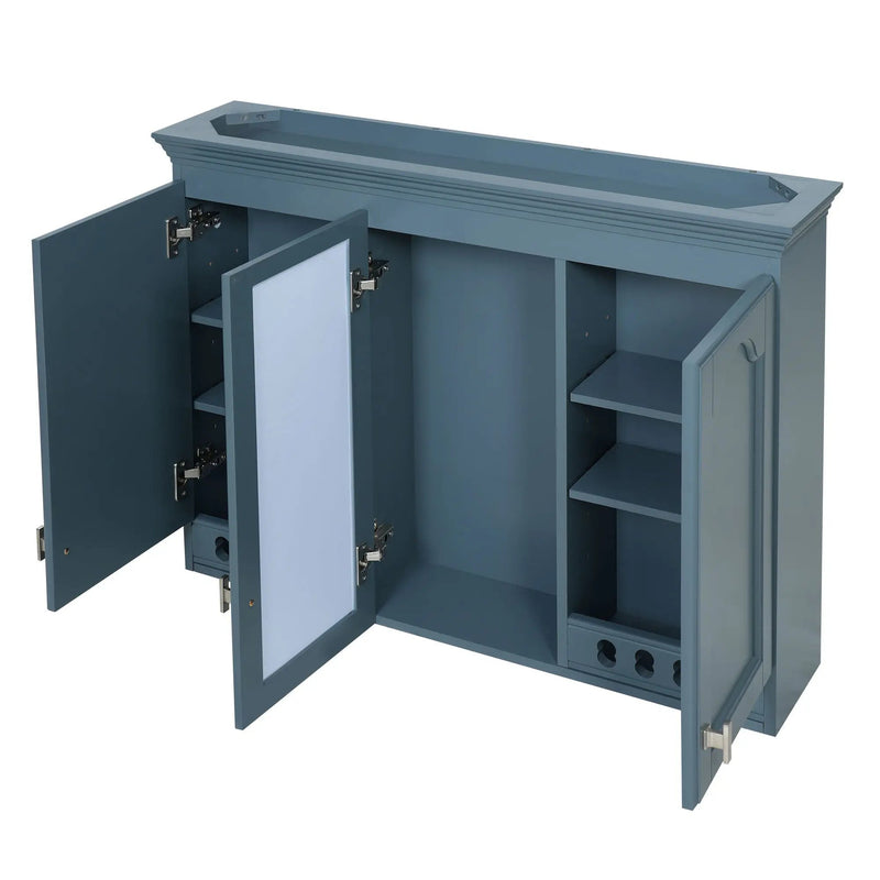 Wall Mount Mirror Cabinet With Adjustable Shelves, Soft Closing Hinges