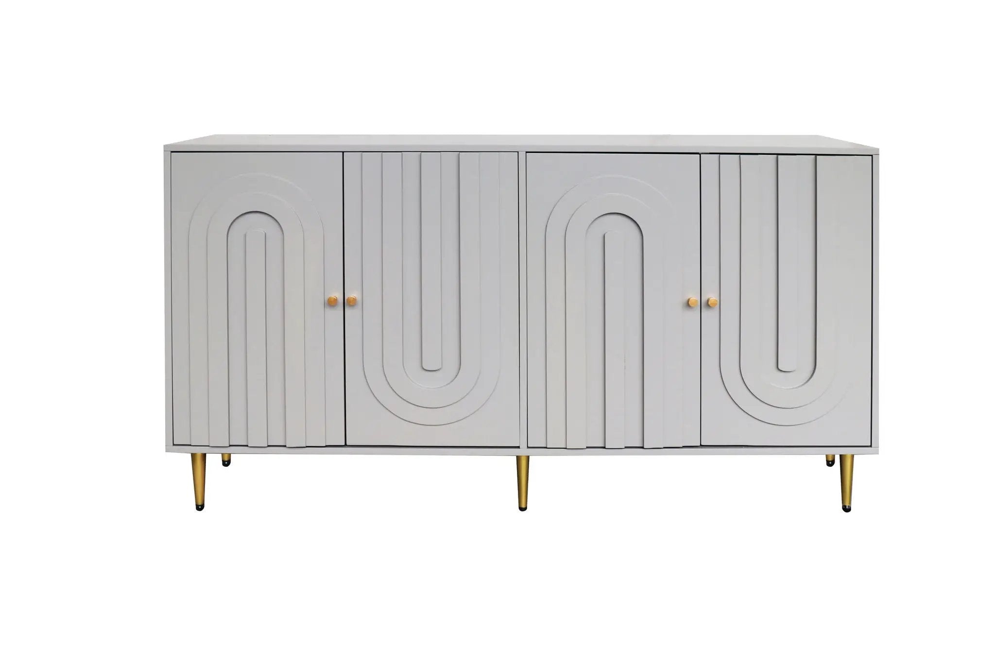 Modern Lacquered 4 Door Cabinet Sideboard Buffet Server Cabinet Storage Cabinet, For Living Room, Entryway, Hallway, Office, Kitchen And Dining Room by Unique Piece Furniture