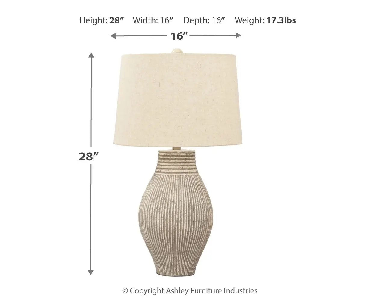 Layal - Paper Table Lamp - Beige by Unique Piece Furniture