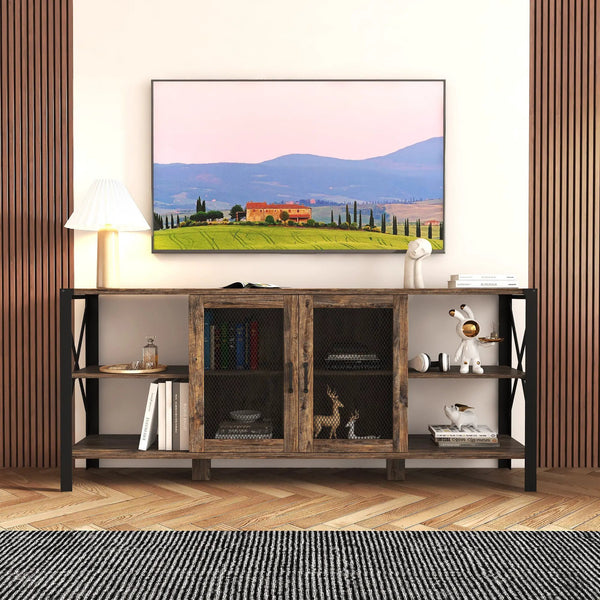 Industrial 80 Inch TV Stand for Living Room & Bedroom