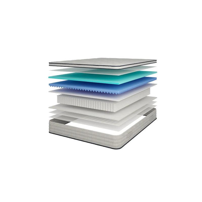 12'' Hybrid Mattress With Pocket Springs And Memory Foam, Medium Firm Support - White - Queen by Unique Piece Furniture