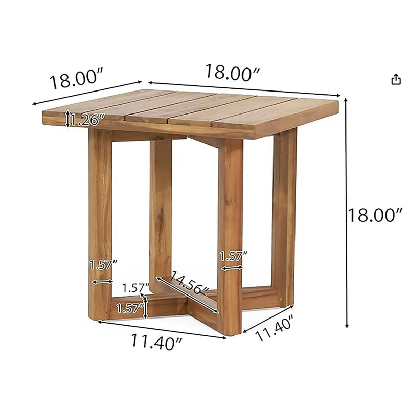 Ella - Square Side Table With Cross Stretcher Base by HouseOfZazla
