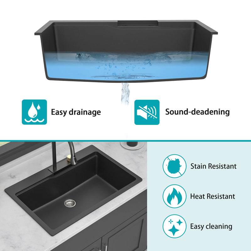 Waterfall Kitchen Sink With Pull Out Faucet & Cup Washer by HouseOfZazla