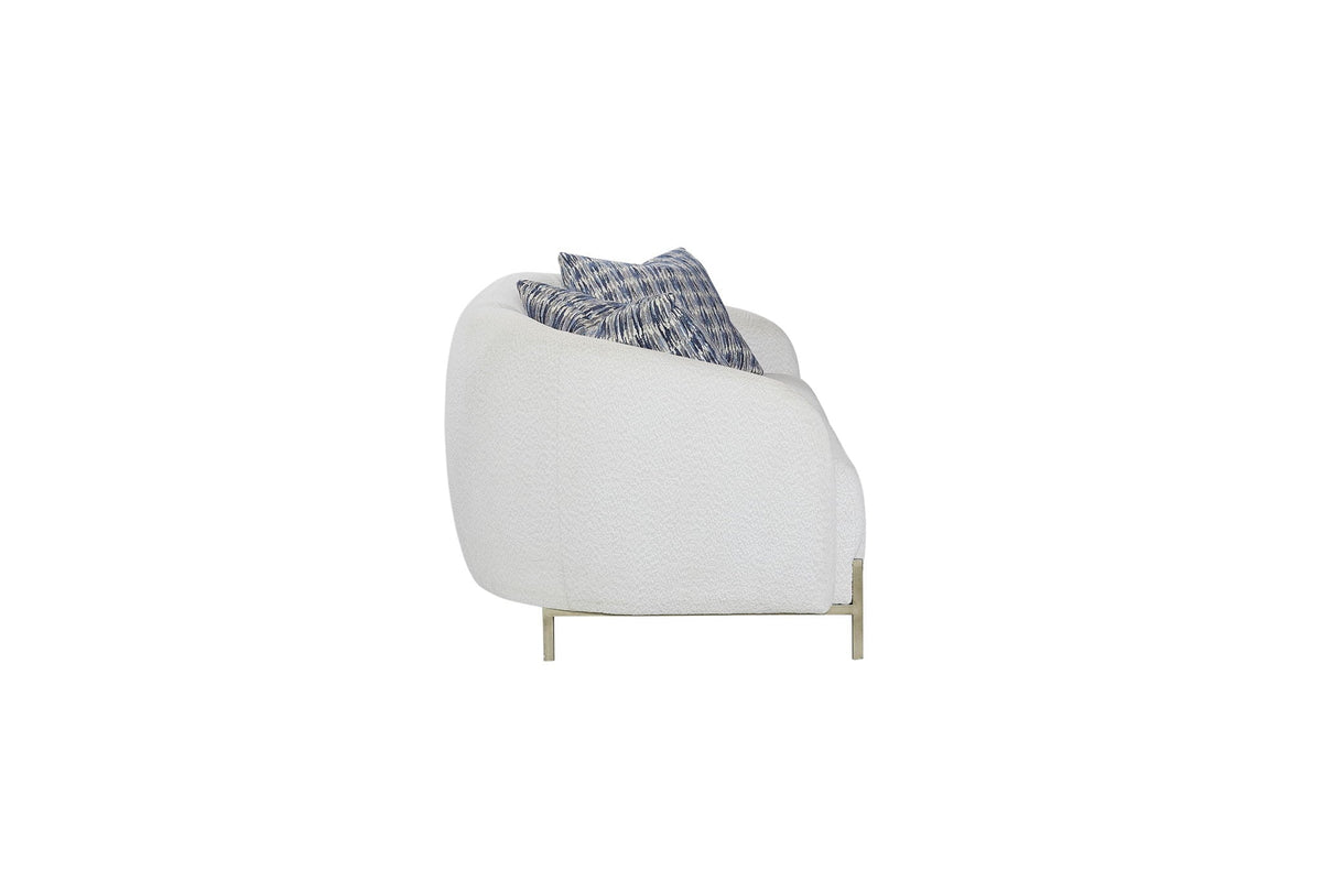 Rounded Sofa with Dacron-Wrapped Cushions and Sinuous Springs - White, photo 5 of 5