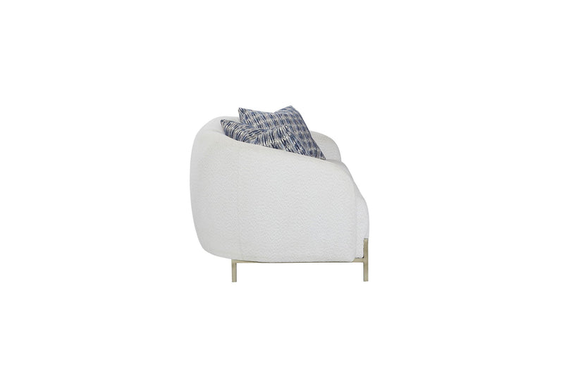 Rounded Sofa with Dacron-Wrapped Cushions and Sinuous Springs - White, photo 5 of 5