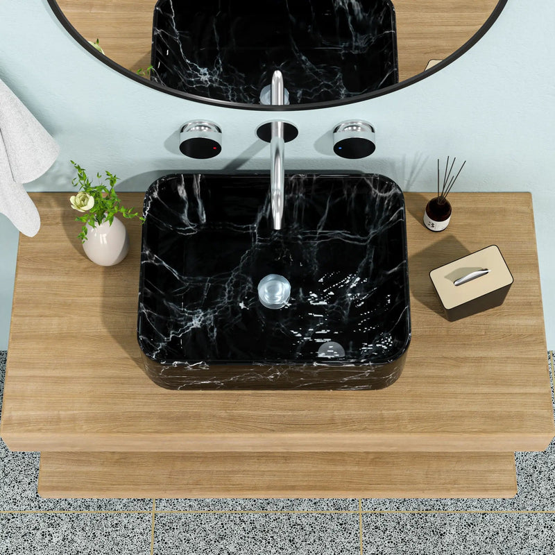 Rectangular Vessel Bathroom Sink - Black / Gray by HouseOfZazla