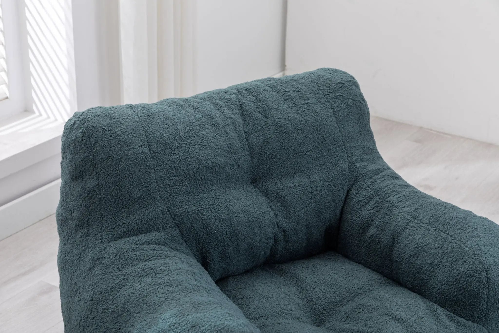 Soft Teddy Fabric Tufted Foam Bean Bag Chair With Teddy Fabric by Unique Piece Furniture