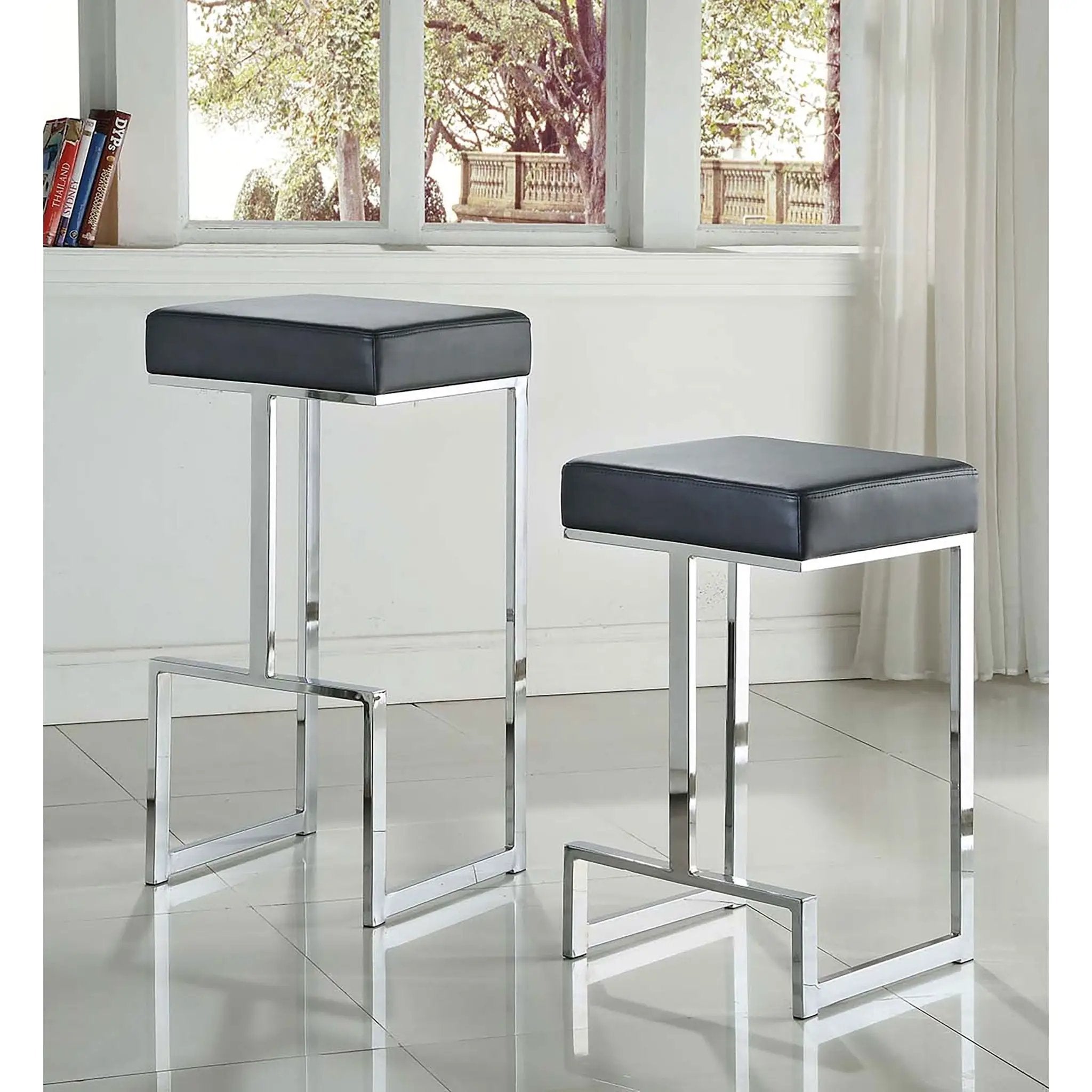 Upholstered Bar Stool With High-Shine Legs by HouseOfZazla
