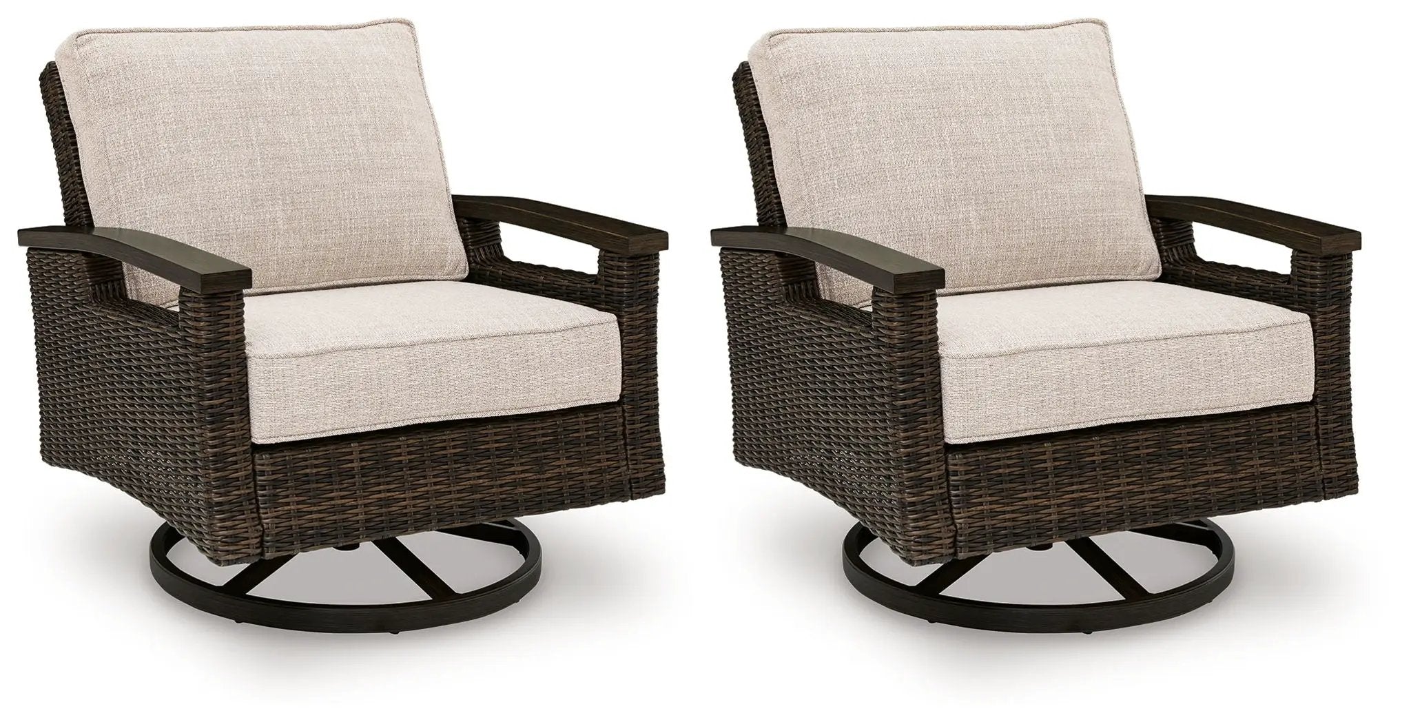 Monterey Point - Swivel Lounge Chair (Set of 2) - Dark Brown by Unique Piece Furniture