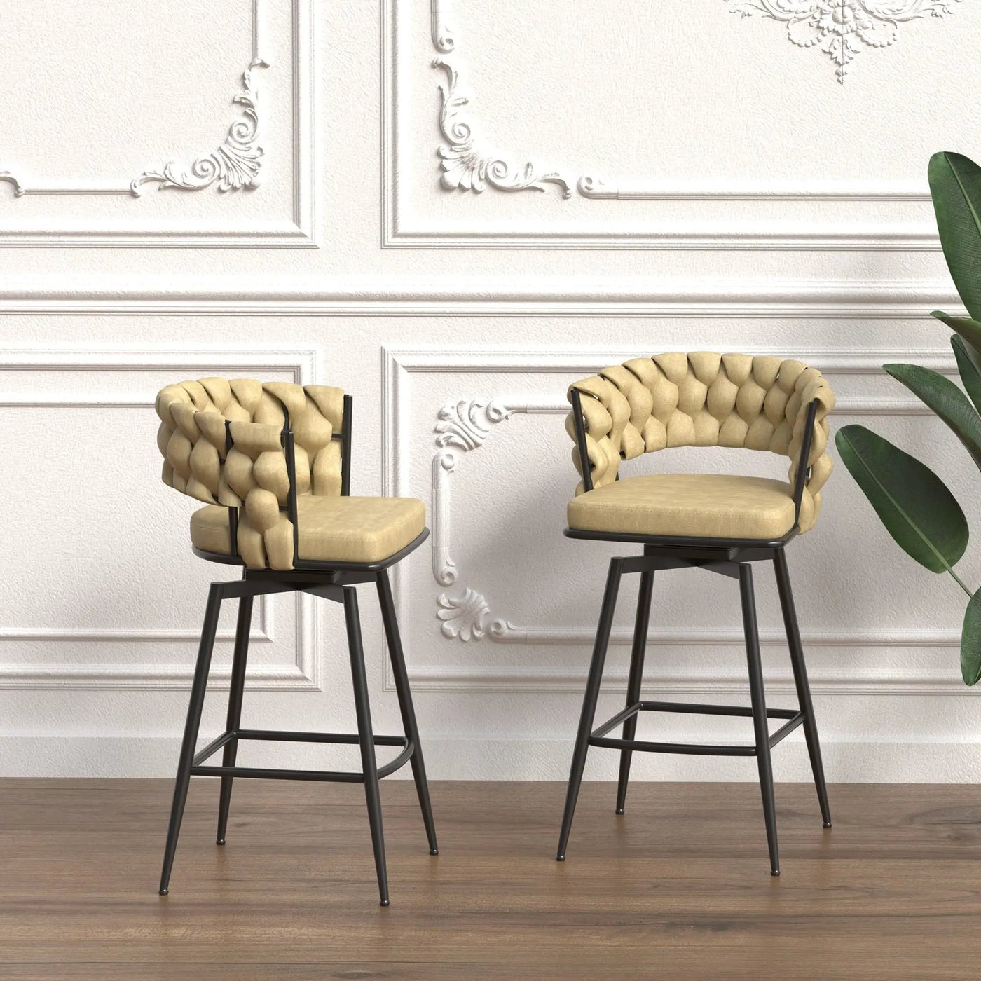 Bar Stool 360 Swivel With Back Footrest by HouseOfZazla