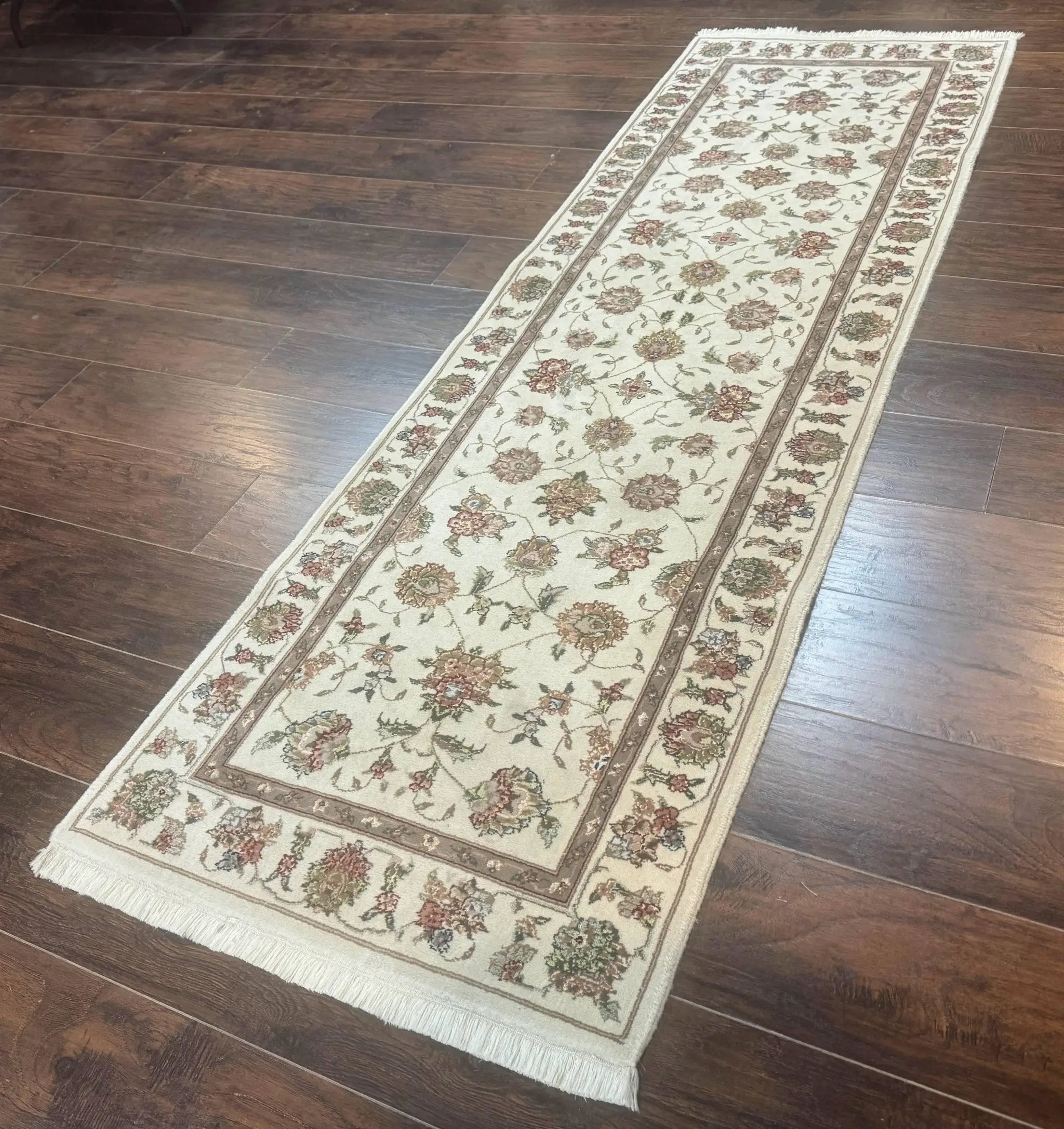 Pak Persian Runner Rug 2.6 x 8ft, Oriental Carpet for Hallway or Kitchen, Handmade, Wool and Silk Highlights by Jewel Rugs