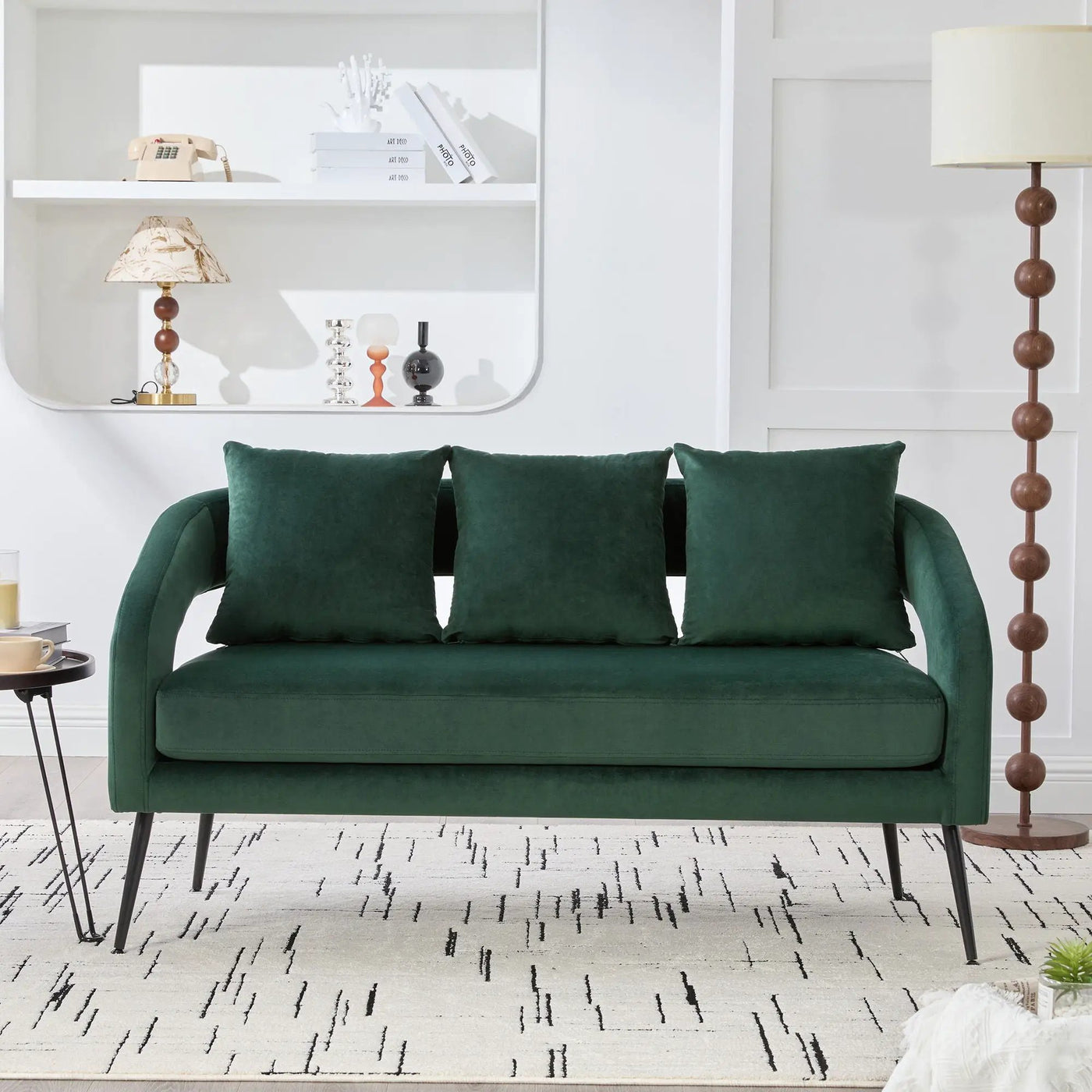 Open Back Loveseat Settee With 3 Pillows by HouseOfZazla