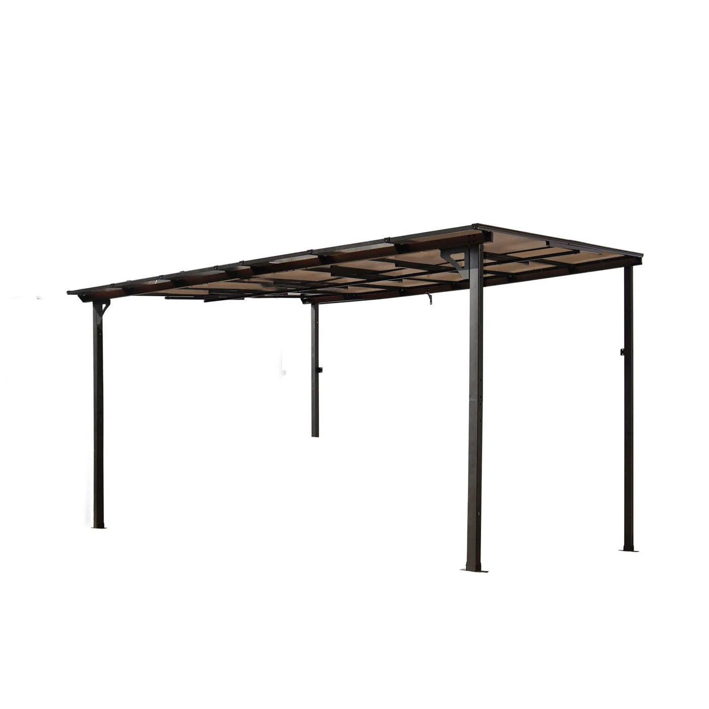 Wall Mounted Outdoor Pergola Gazebo, Heavy Duty Metal Awning With Roof by HouseOfZazla