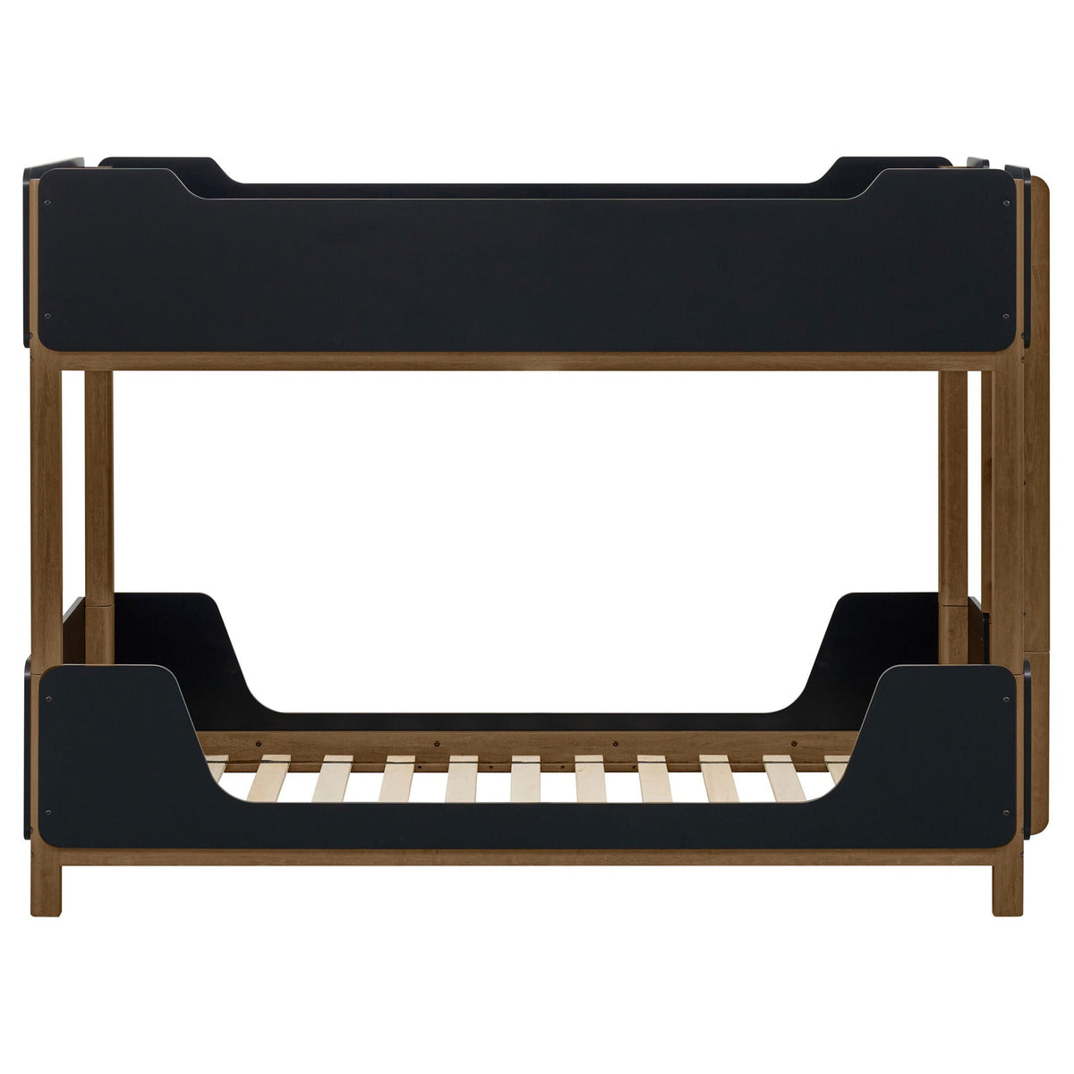 Morris Twin Over Twin Wood Bunk Bed Black and Walnut, photo 5 of 7